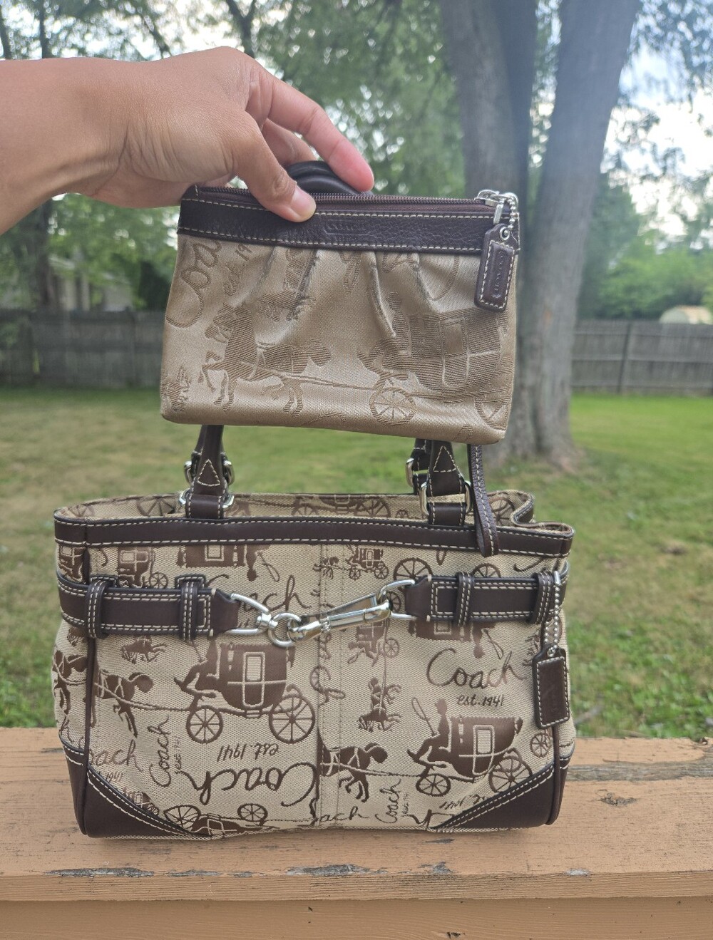 Coach Y2K Horse and Carriage Satchel w/ Wristlet #F14444